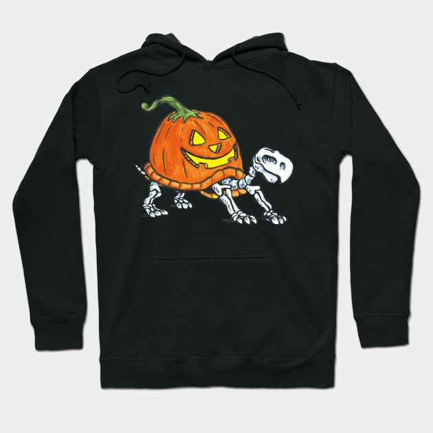 Pumpkin Turtle Skeleton Jack O' Lantern Hoodie by LAB Ideas